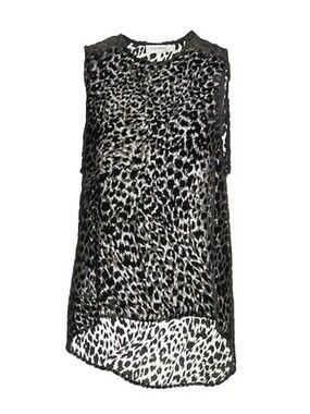 ROSEanna Silk Blend Burnout Velvet Leopard Top